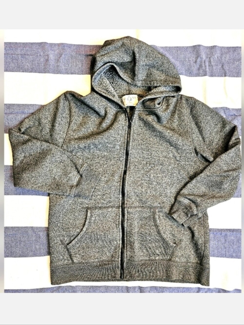 Arborist Heathered Charcoal Grey Zip Front Hoodie Medium